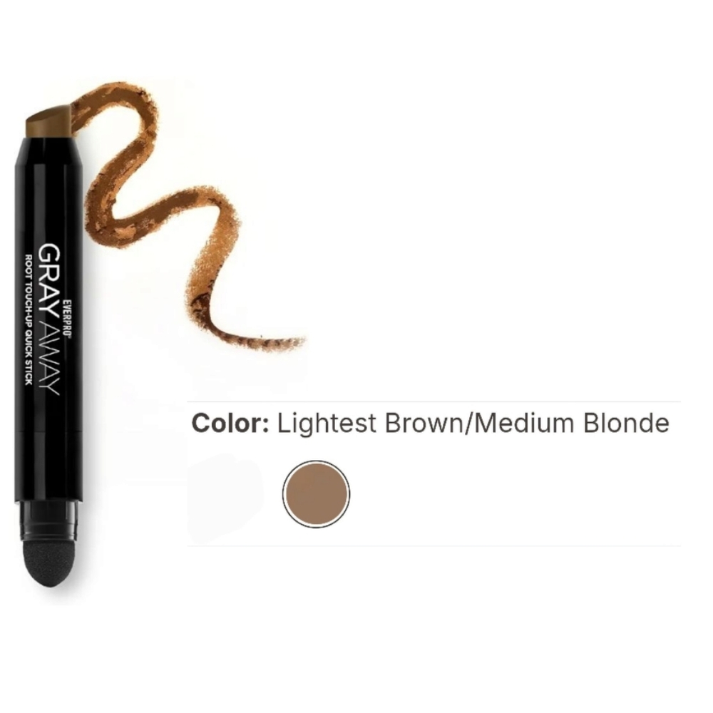 EVERPRO Gray Away Root Touch-Up Quick Stick, Lightest Brown/Med Blonde, 0.1 oz